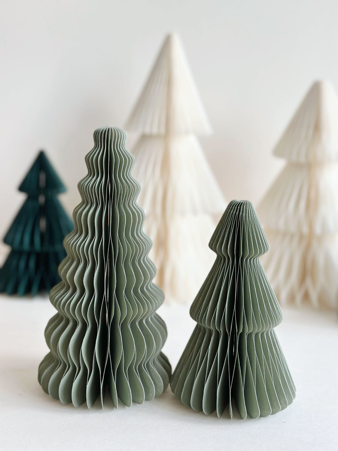 Dusty Green Magnetic Paper Trees (set of 2)