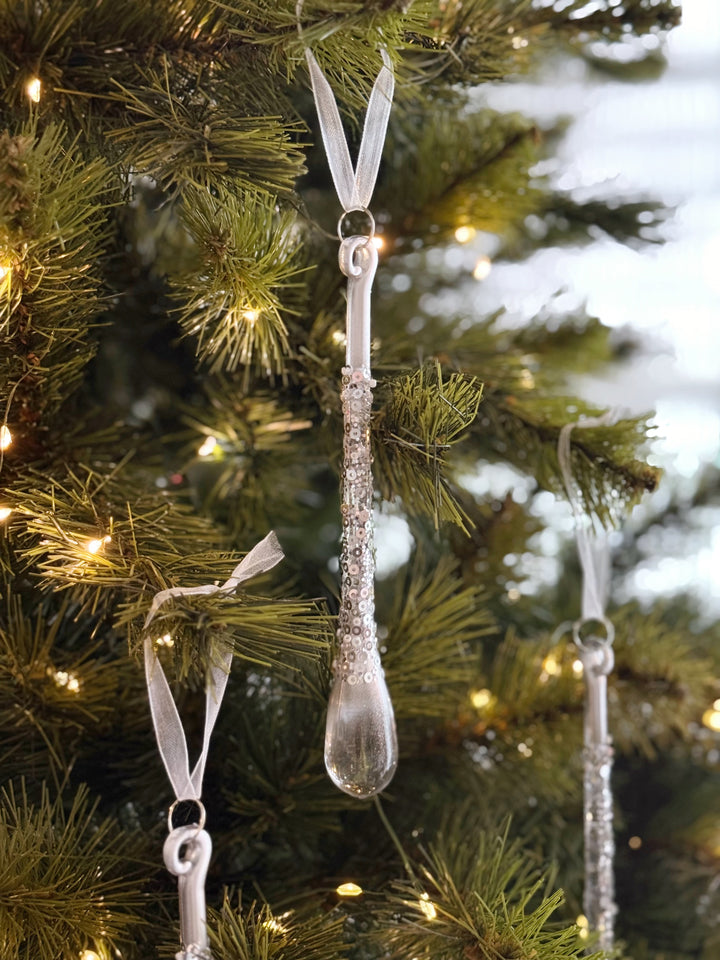 Silver Frost Icicle Ornament Set (set of 3)