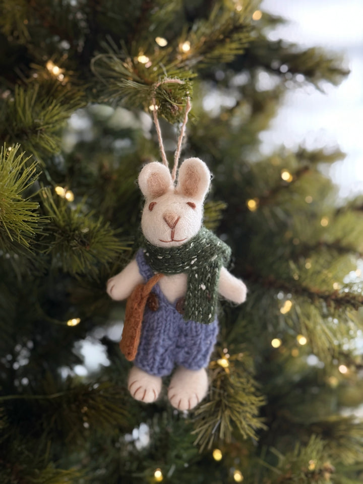 Forest Stroll Bunny Felt Ornament