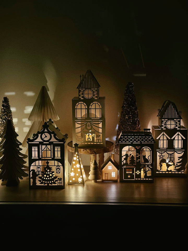 Whimsical Christmas Village Tealight Houses (4 options)