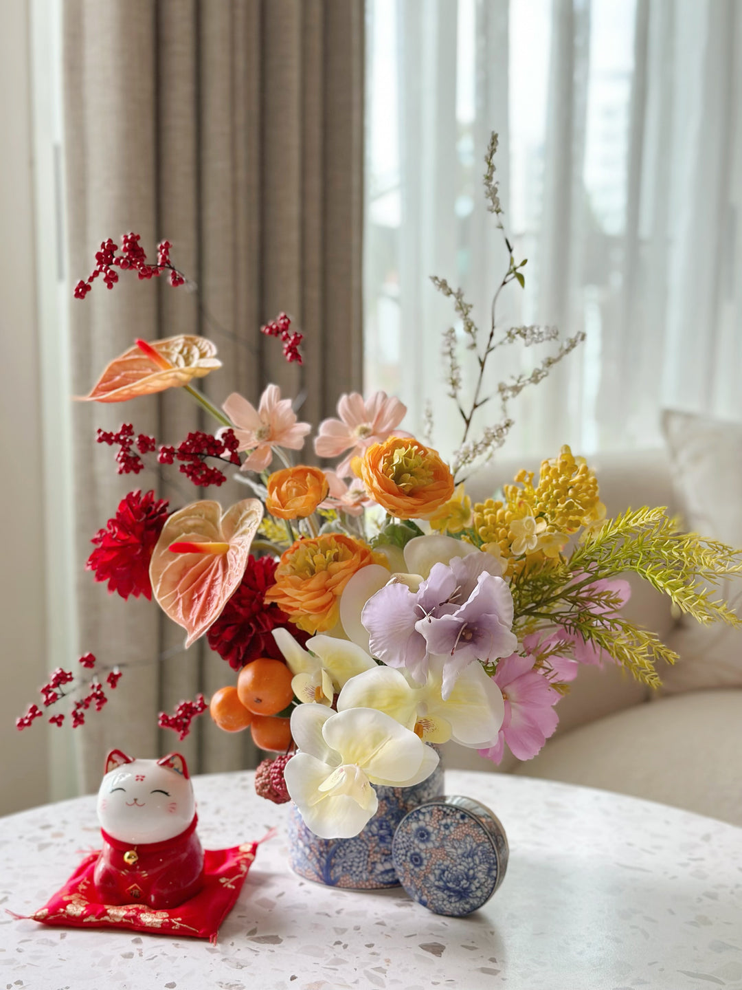 大吉大利 Golden Fortune Bloom Jar (1-sided)