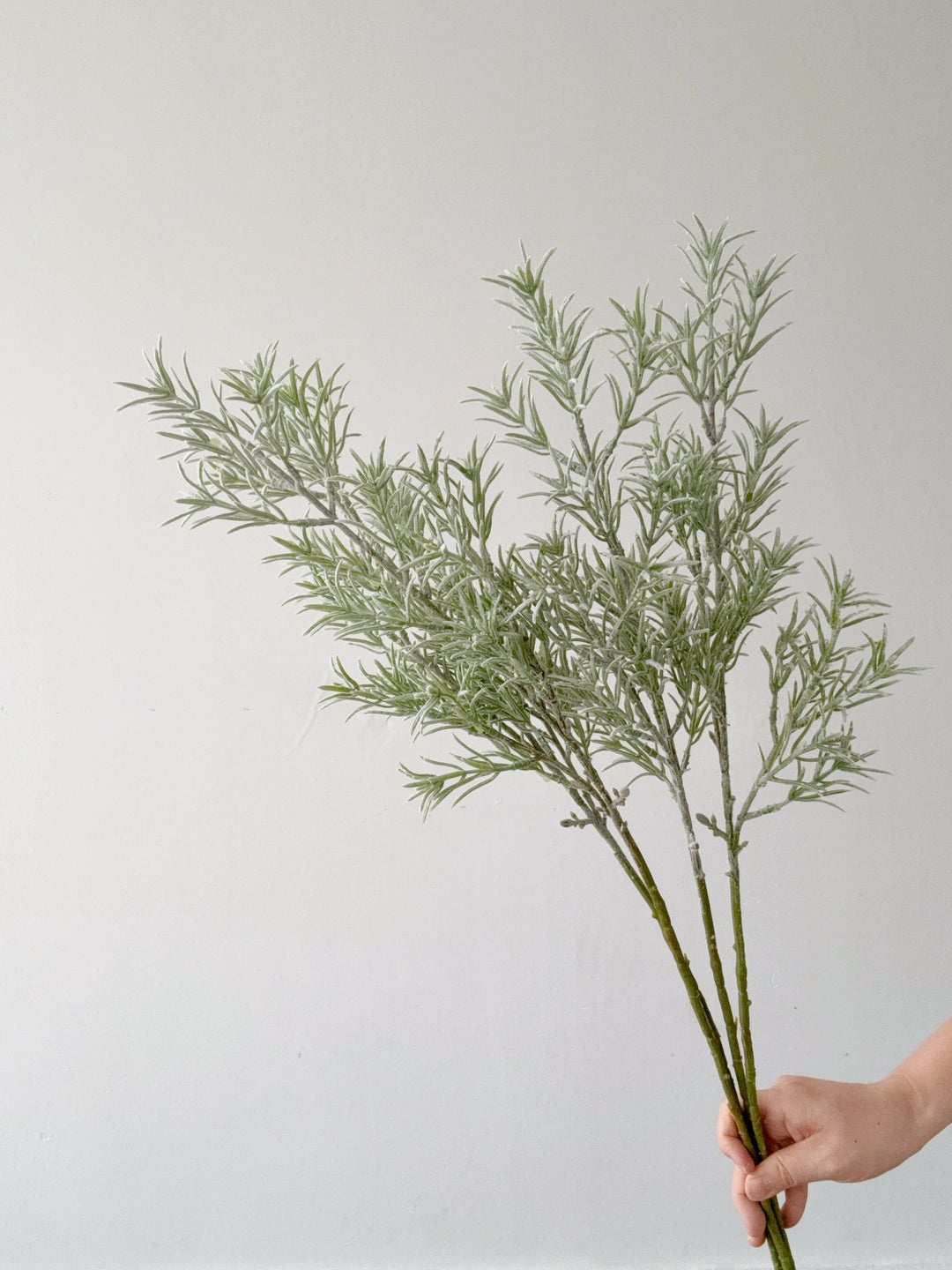 Faux Flocked Rosemary Branch