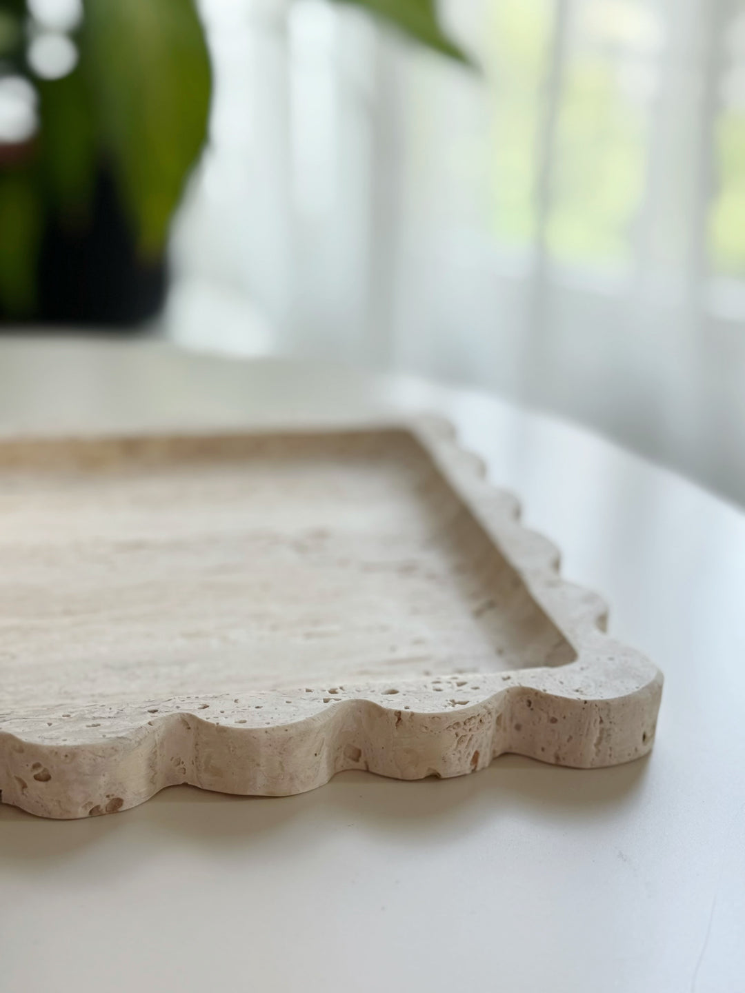 Scallop Edge Travertine Tray