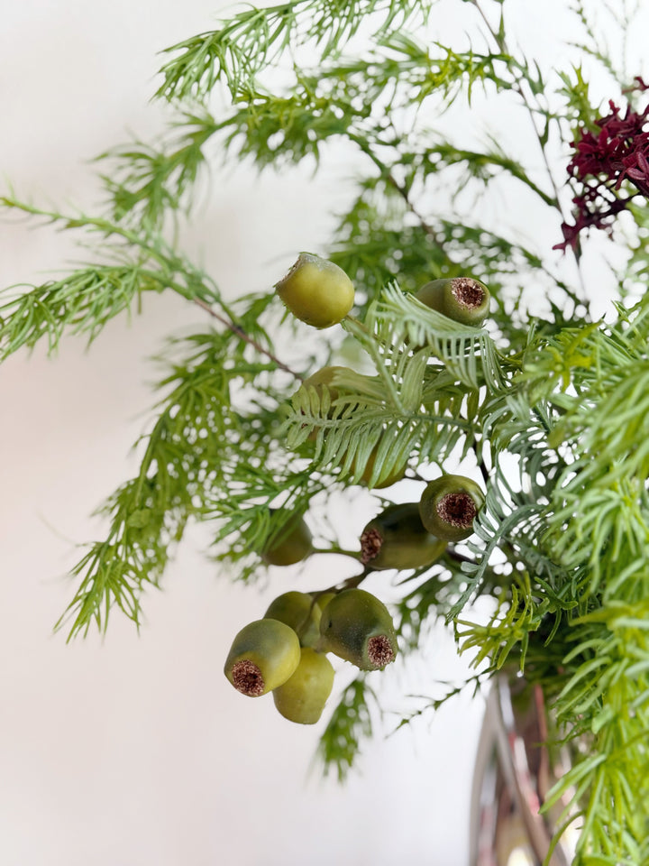 Evergreen & Merlot Harmony In The Vase Pot (1-sided)
