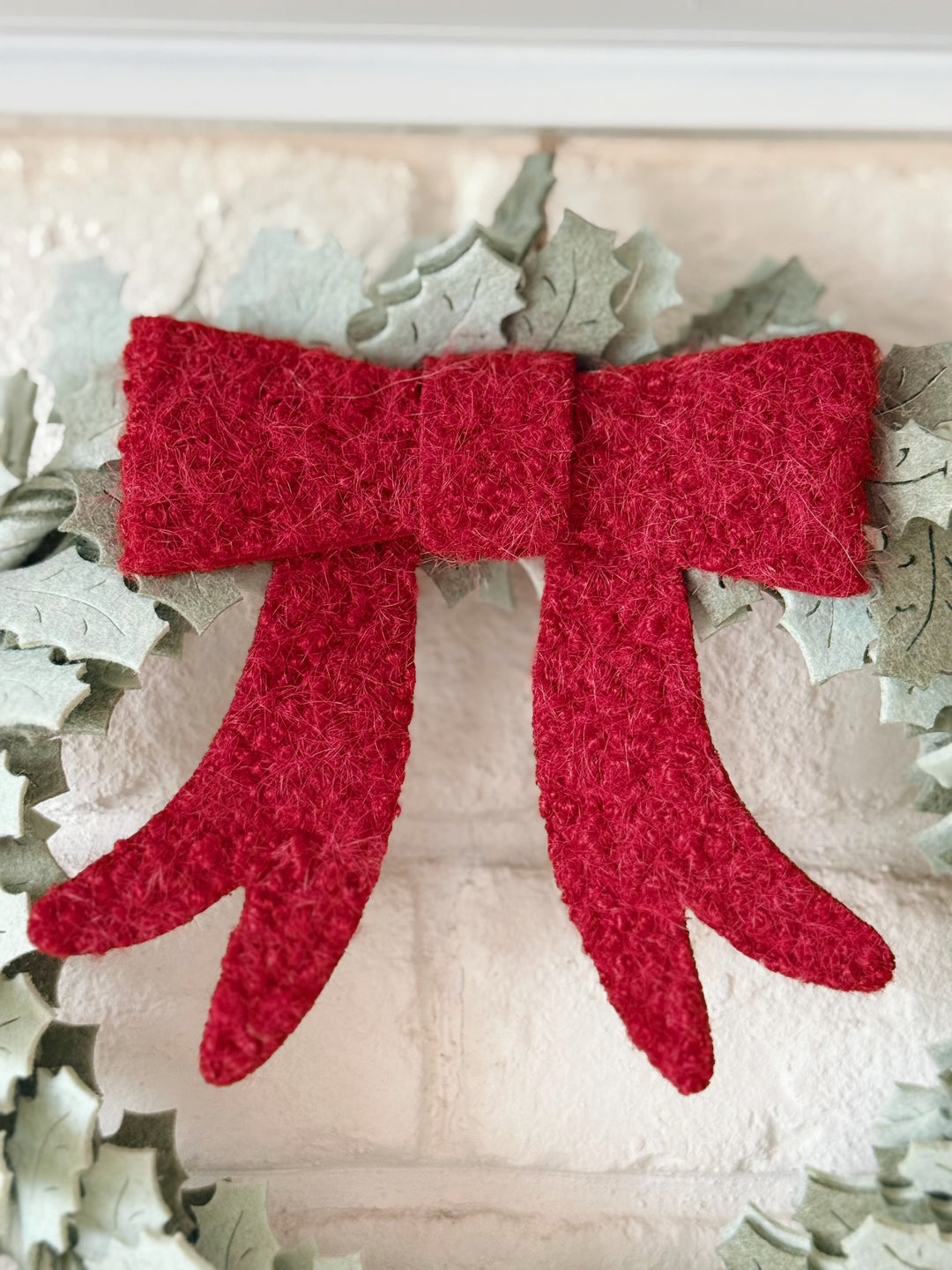 Holly Bow Christmas Wreath