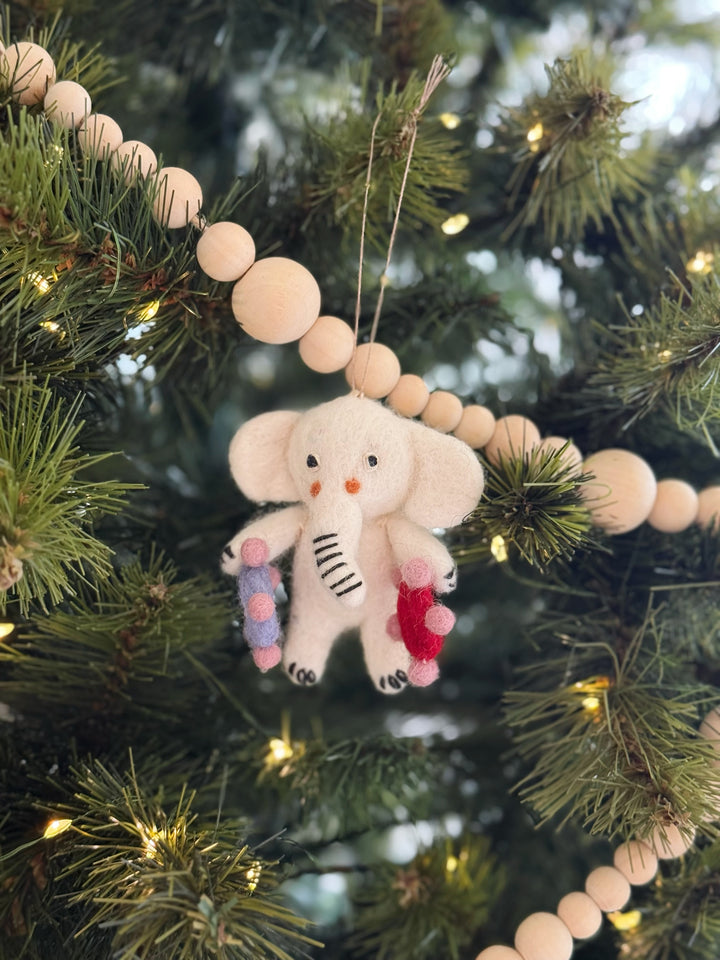 Cuddle Time Elephant Felt Ornament