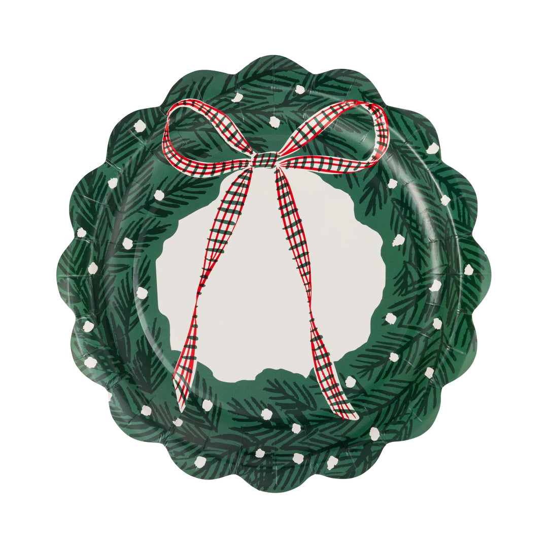 PRE-ORDER (6-8 Oct): Christmas Wreath & Gingham Paper Plate (3 options)