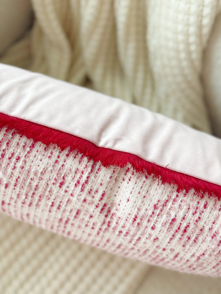 Blush Fleck Fringe Waist Cushion Cover