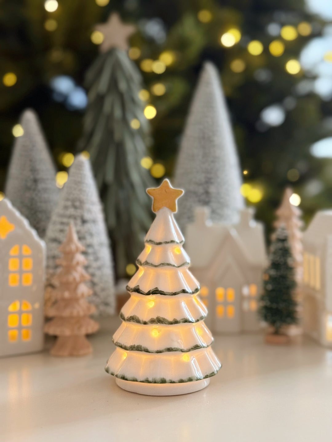 Evergreen Trim Light-Up Porcelain Tree