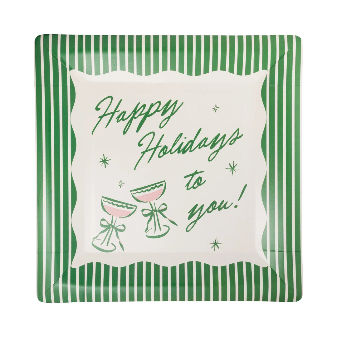 PRE-ORDER (6-8 Oct): Happy Holidays Plate 9" (set of 8)