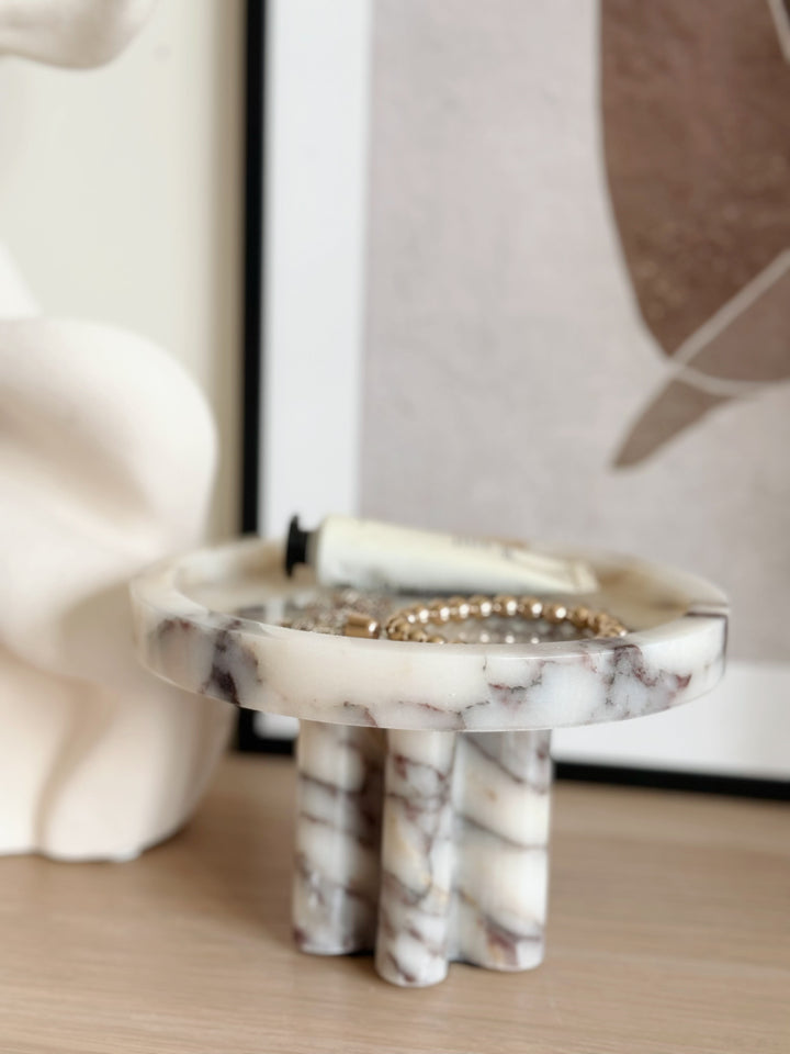 Arcadia Marble Pedestal Tray