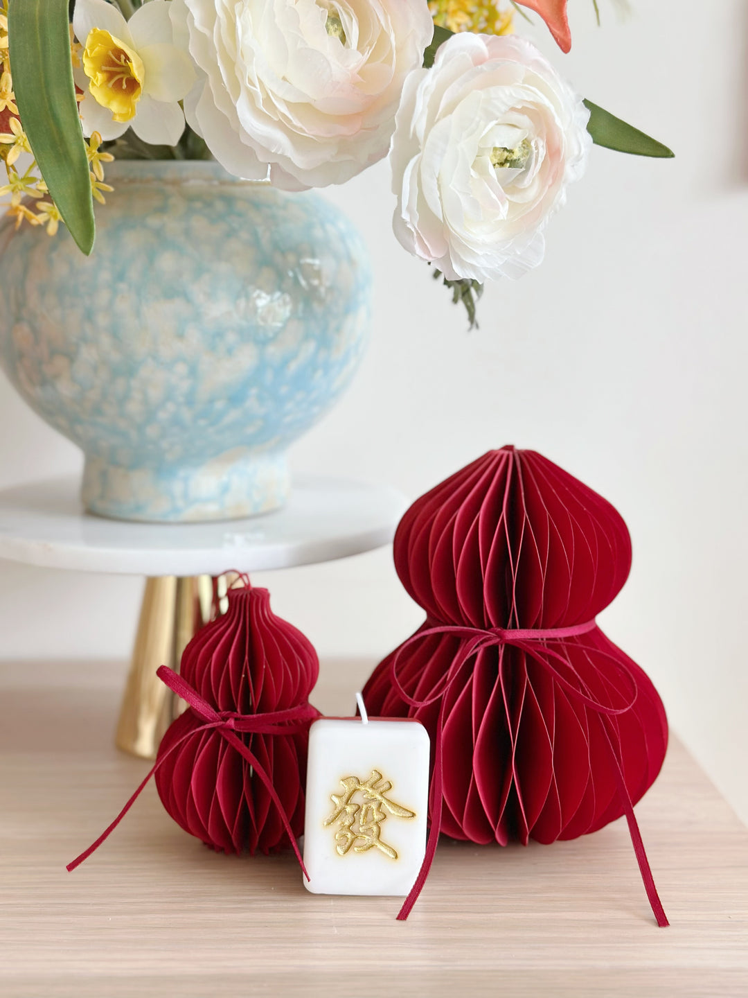 Prosperity Harmony Honeycomb Gourds (set of 2)