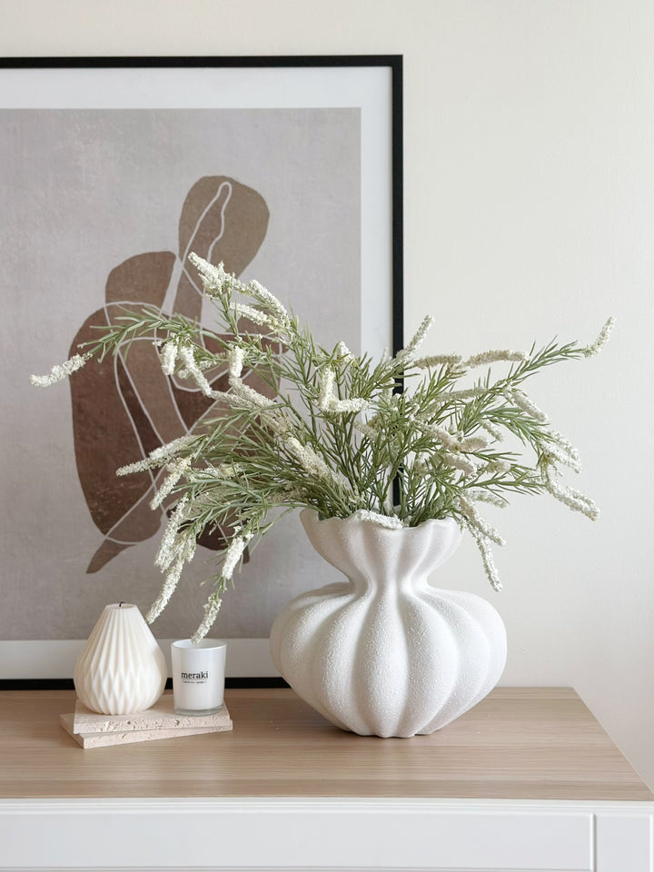 White Contour Harmony Sculpted Vase