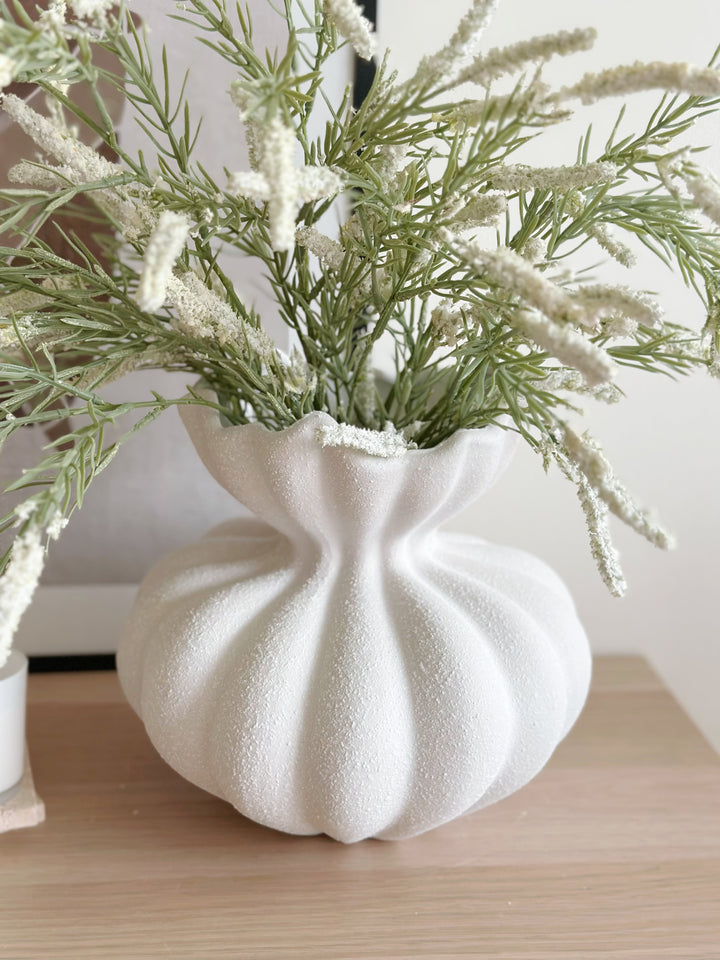 White Contour Harmony Sculpted Vase