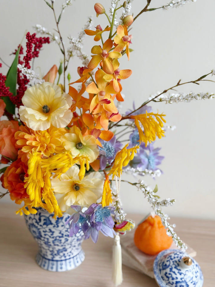 花开富贵 Blooming Prosperity Display In The Vase (1-sided)
