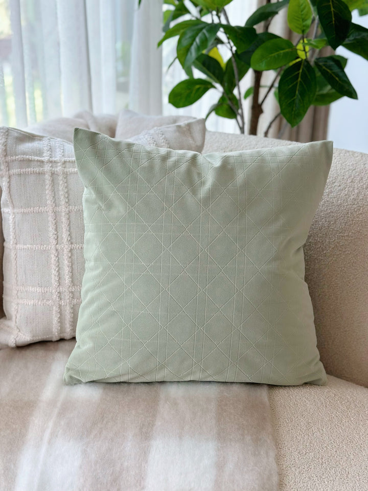 Pastel Mint Geometric Elegance Square Cushion Cover