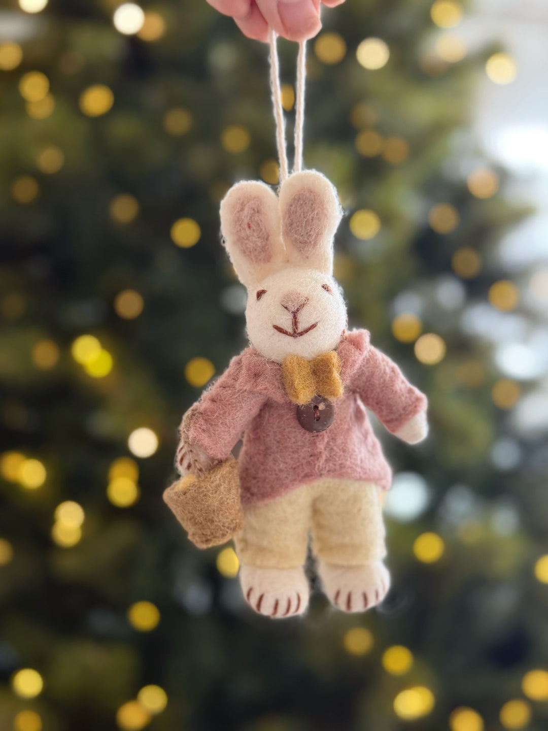 Blush Coat Bunny Wool Felt Ornament
