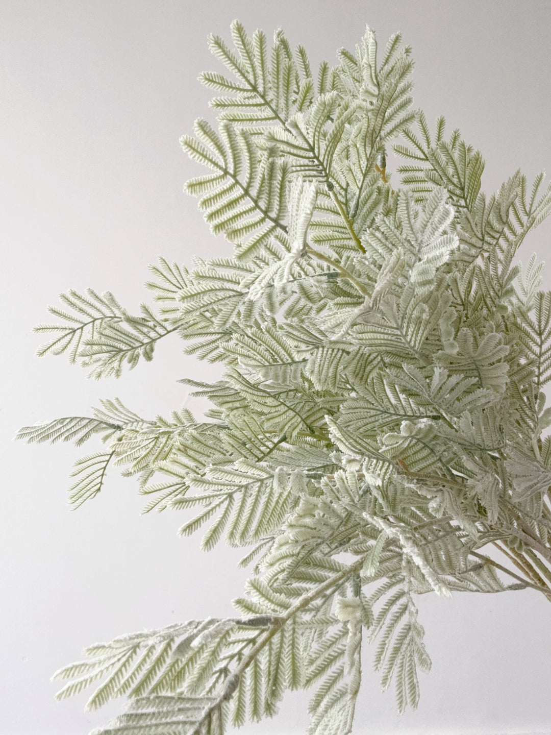 Faux Flocked Mimosa Branch