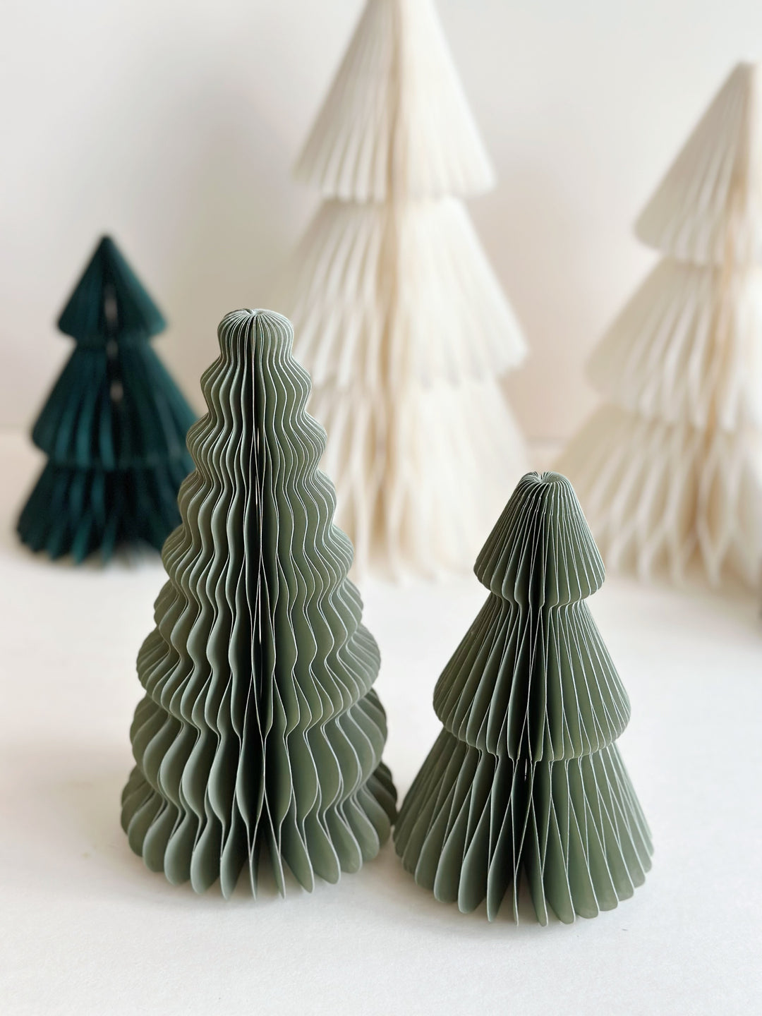 Dusty Green Magnetic Paper Trees (set of 2)