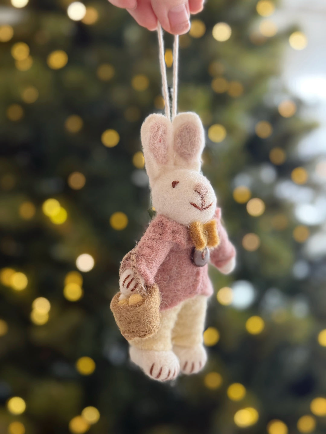 Blush Coat Bunny Wool Felt Ornament