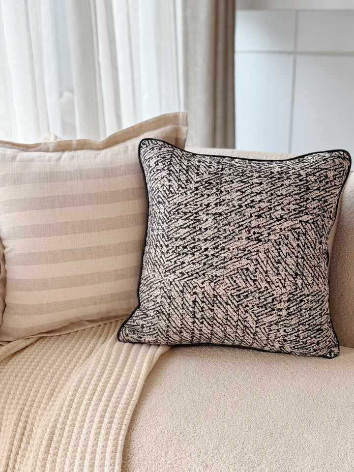 Monochrome Maze Cushion Cover