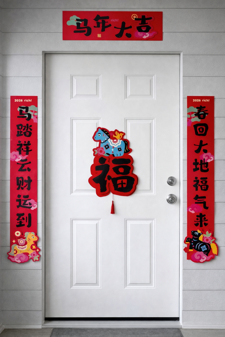 马年大吉 – Year of the Horse 3D Couplets Set