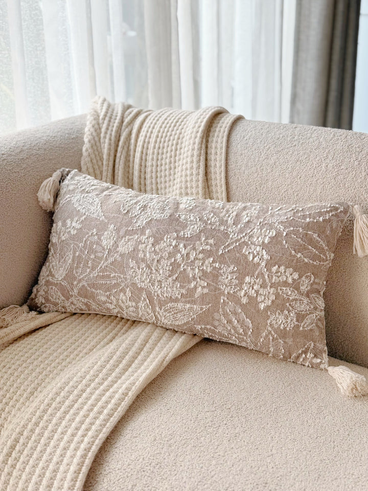 Meadow Embroidery Waist Cushion Cover