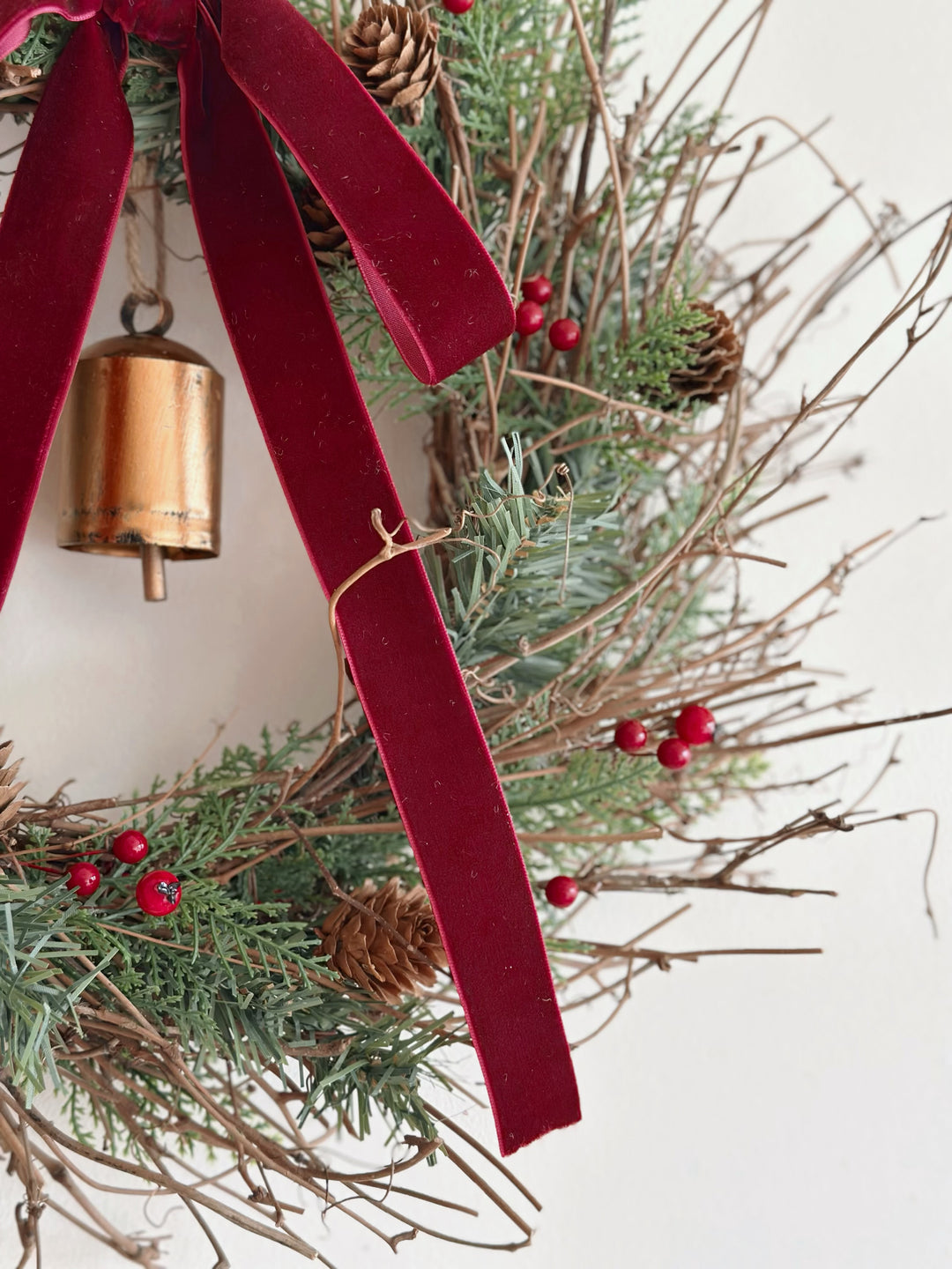 MADE-TO-ORDER: Crimson Bell Elegance Wreath
