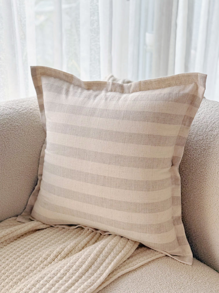 Soft Stripe Flange Cushion Cover