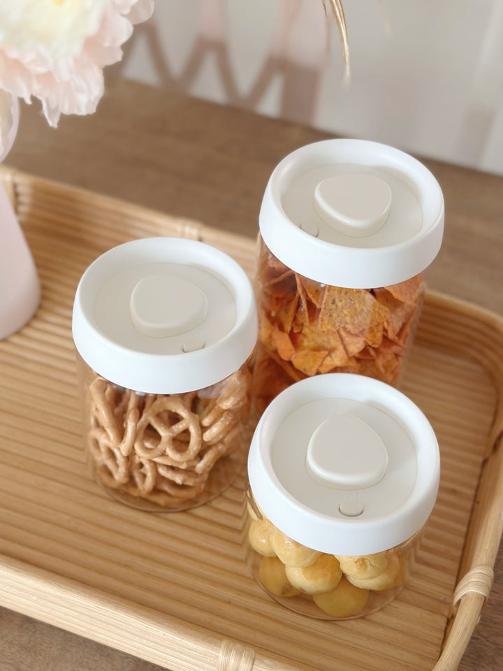 PRE-ORDER (9-15 May): SleekSeal Glass Jar Set - White (set of 3)