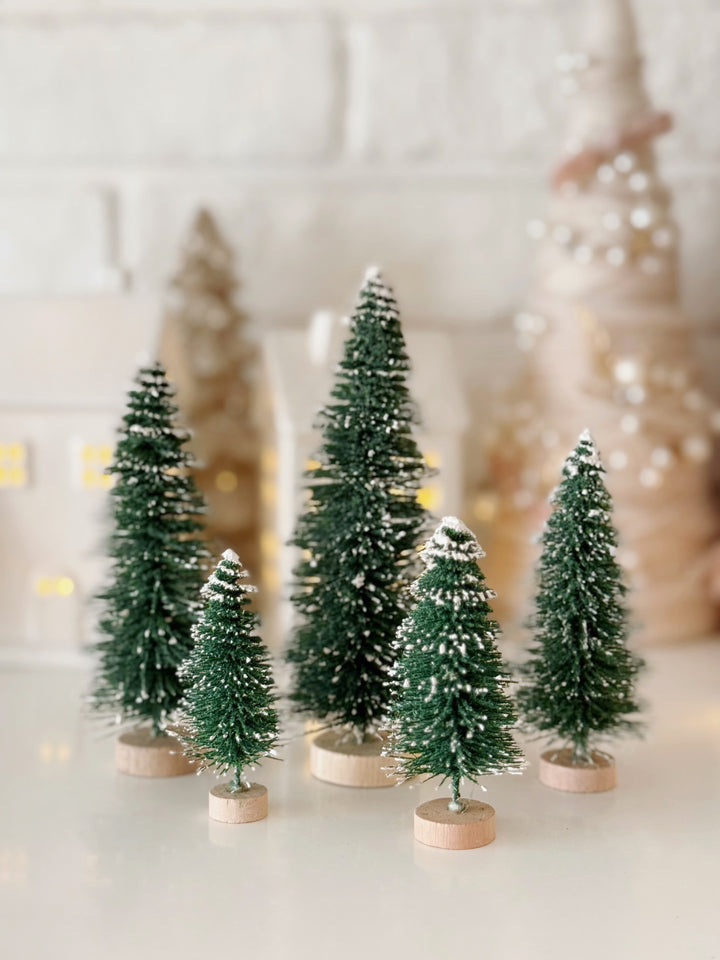 Snowy Woodland Mini Christmas Trees (set of 5)
