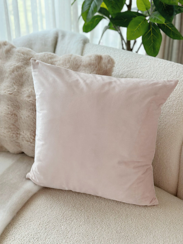 Dusty Light Pink Velvet Square Cushion Cover