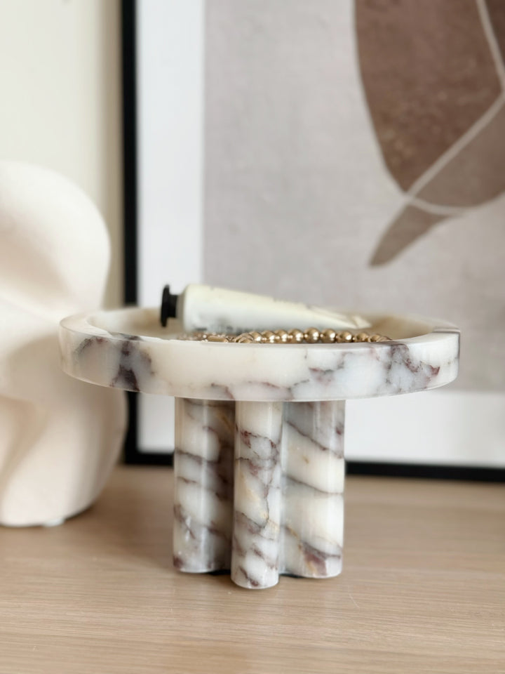 Arcadia Marble Pedestal Tray