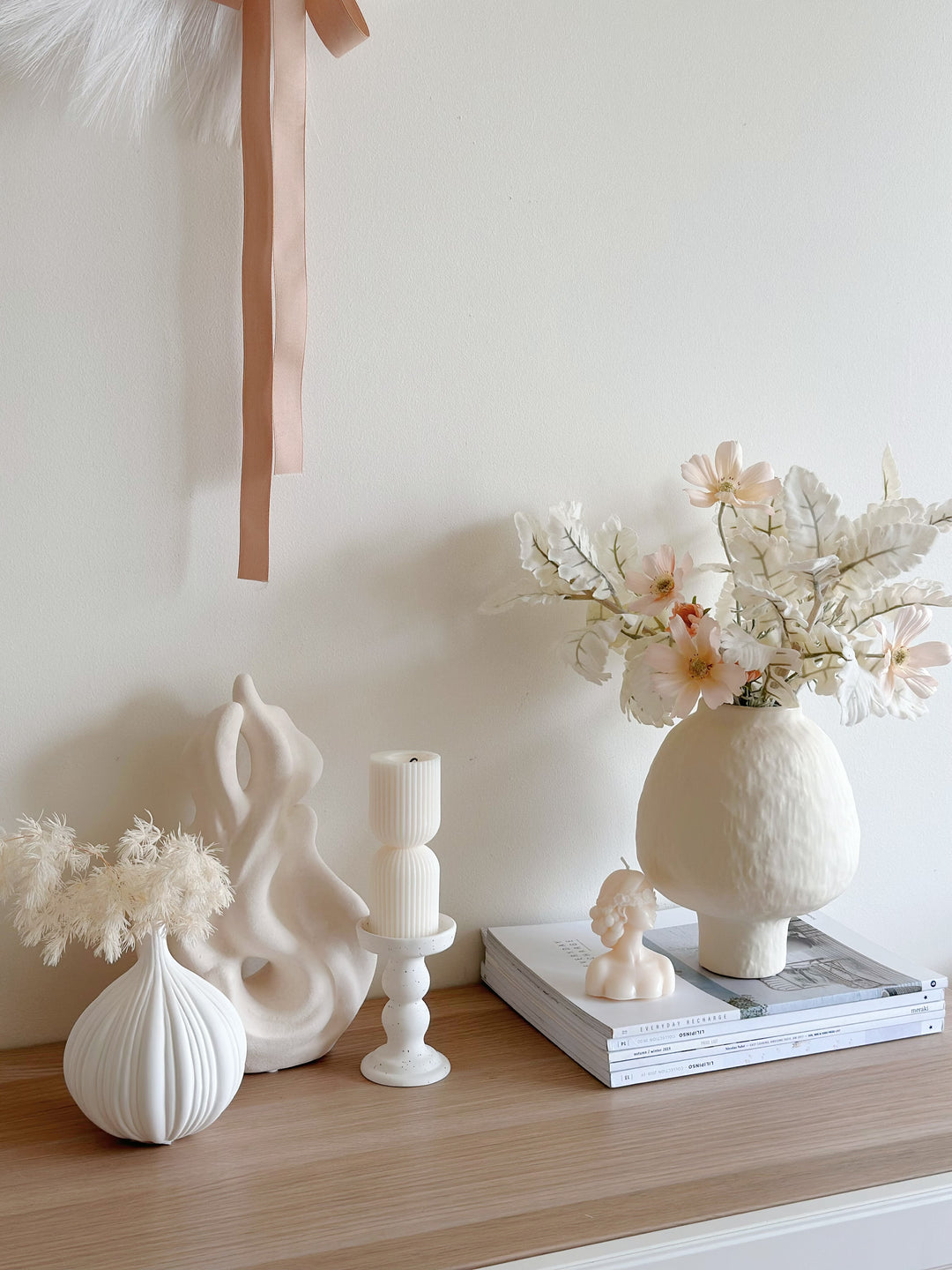 Sculpted Elegance: Matte Off-White Porcelain Vase