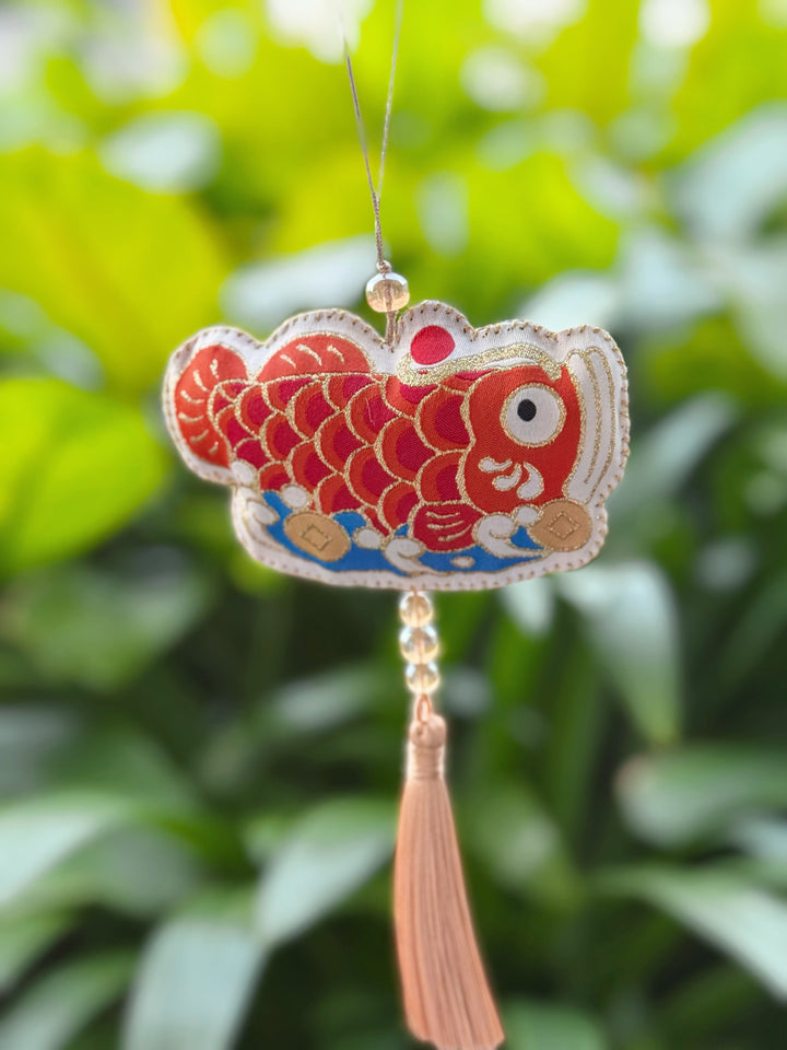 Koi of Blessings Herbal Tassel Charm（锦鲤纳福香囊）