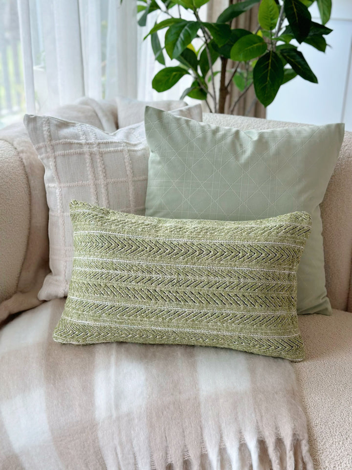 Pastel Mint Geometric Elegance Square Cushion Cover