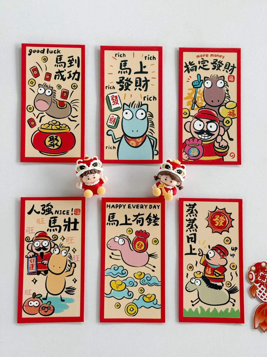 Cheeky Horse Blessings Red Packet Set (Set of 6)