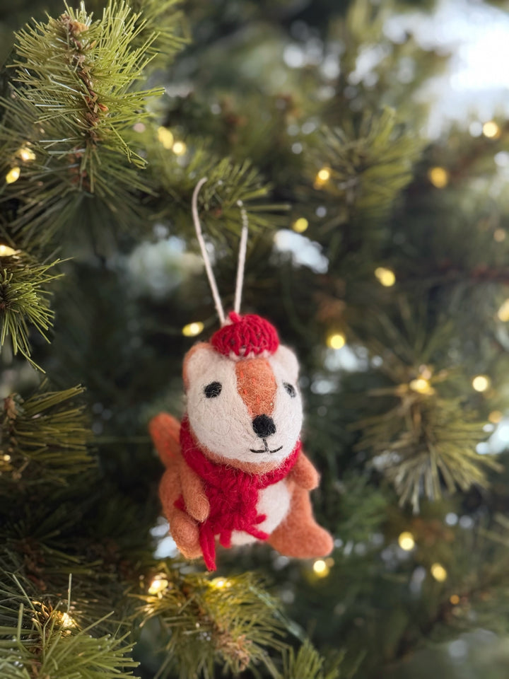 Winter Fox Felt Ornament