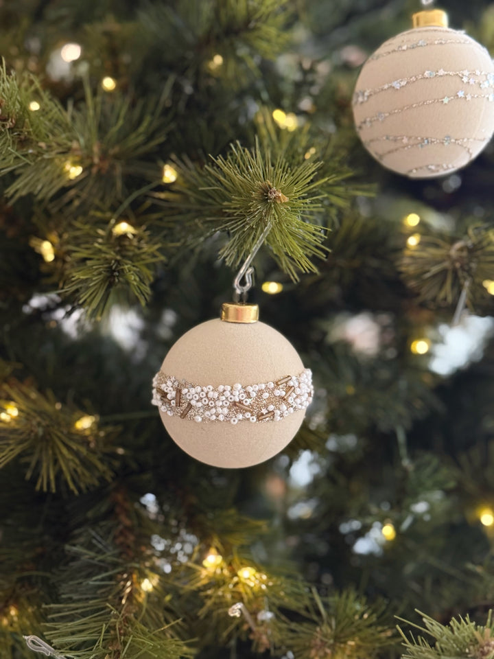 Velvet Champagne 6cm Bauble Set (Set of 12)