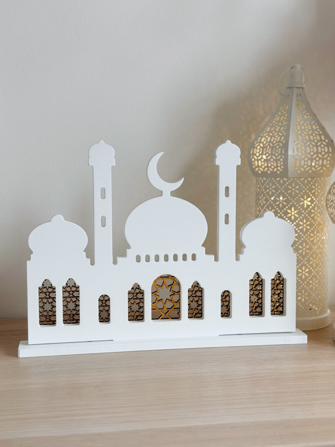 Crescent Mosque Silhouette Decor