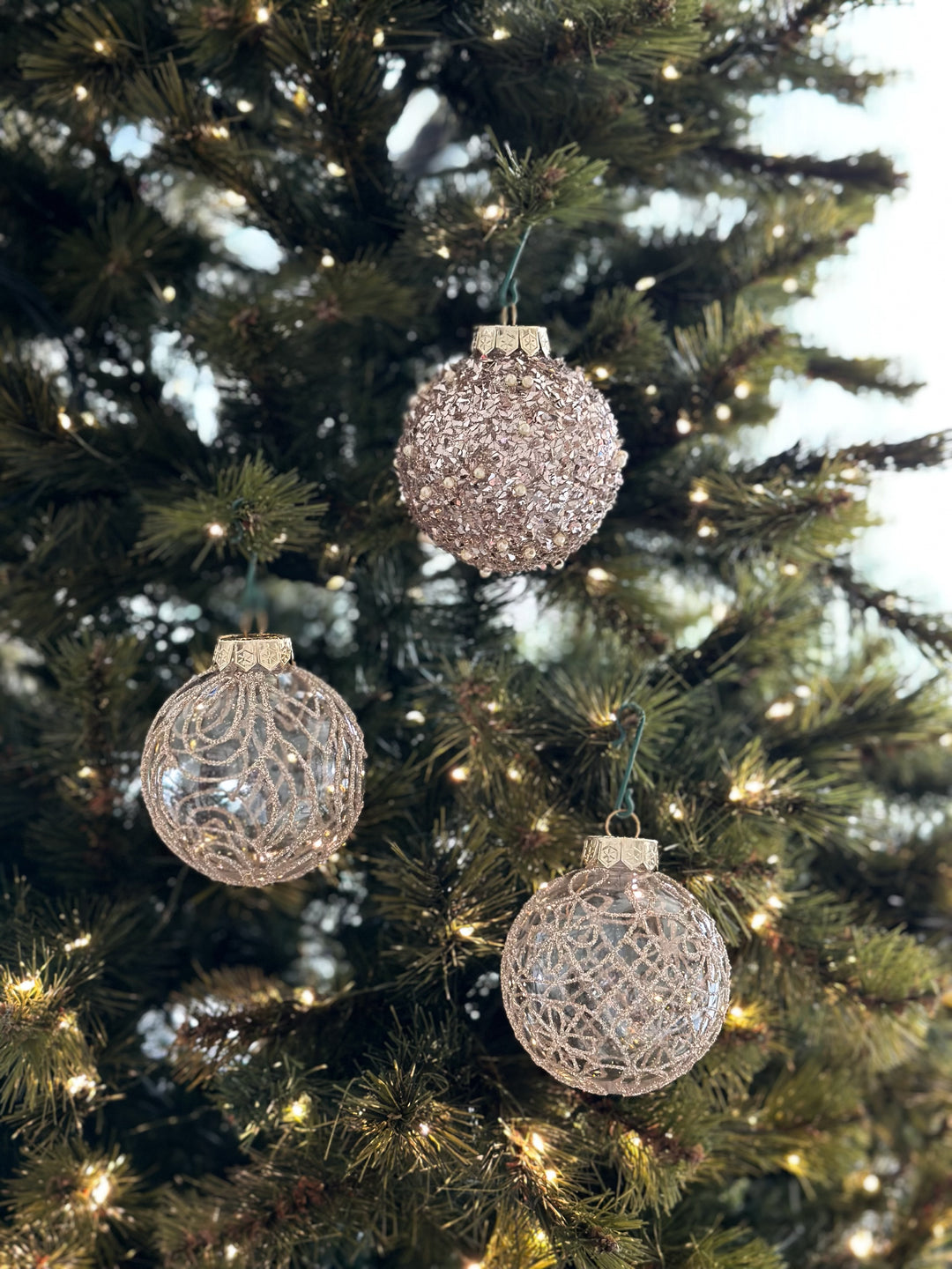 PRE-ORDER (17-21 Oct): Shimmering Champagne Delight 8cm Bauble Set (set of 6)