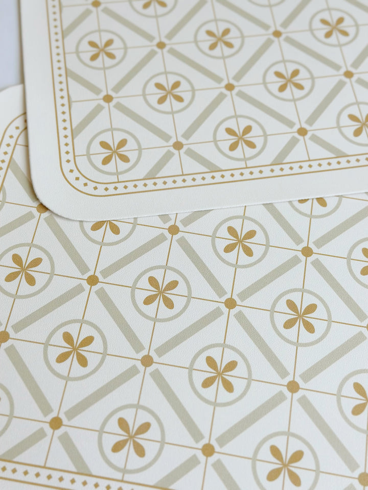 Geometric Elegance Faux Leather Placemat