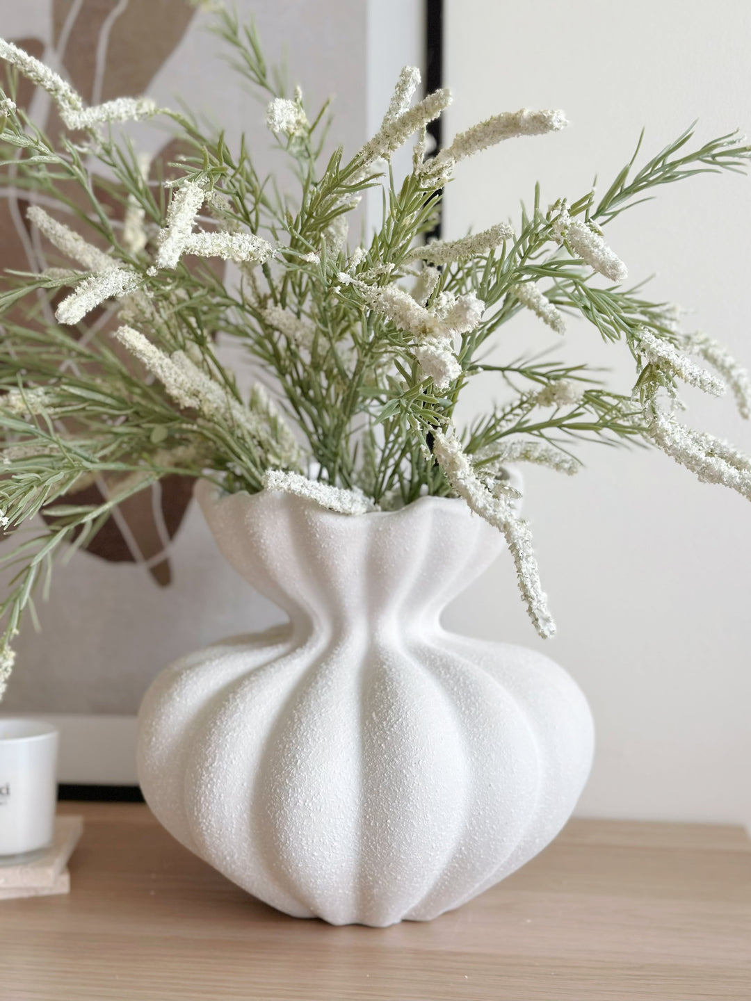 White Contour Harmony Sculpted Vase