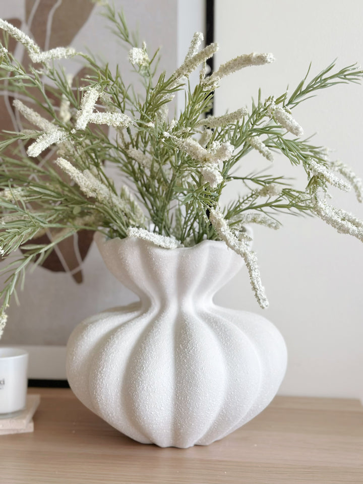White Contour Harmony Sculpted Vase