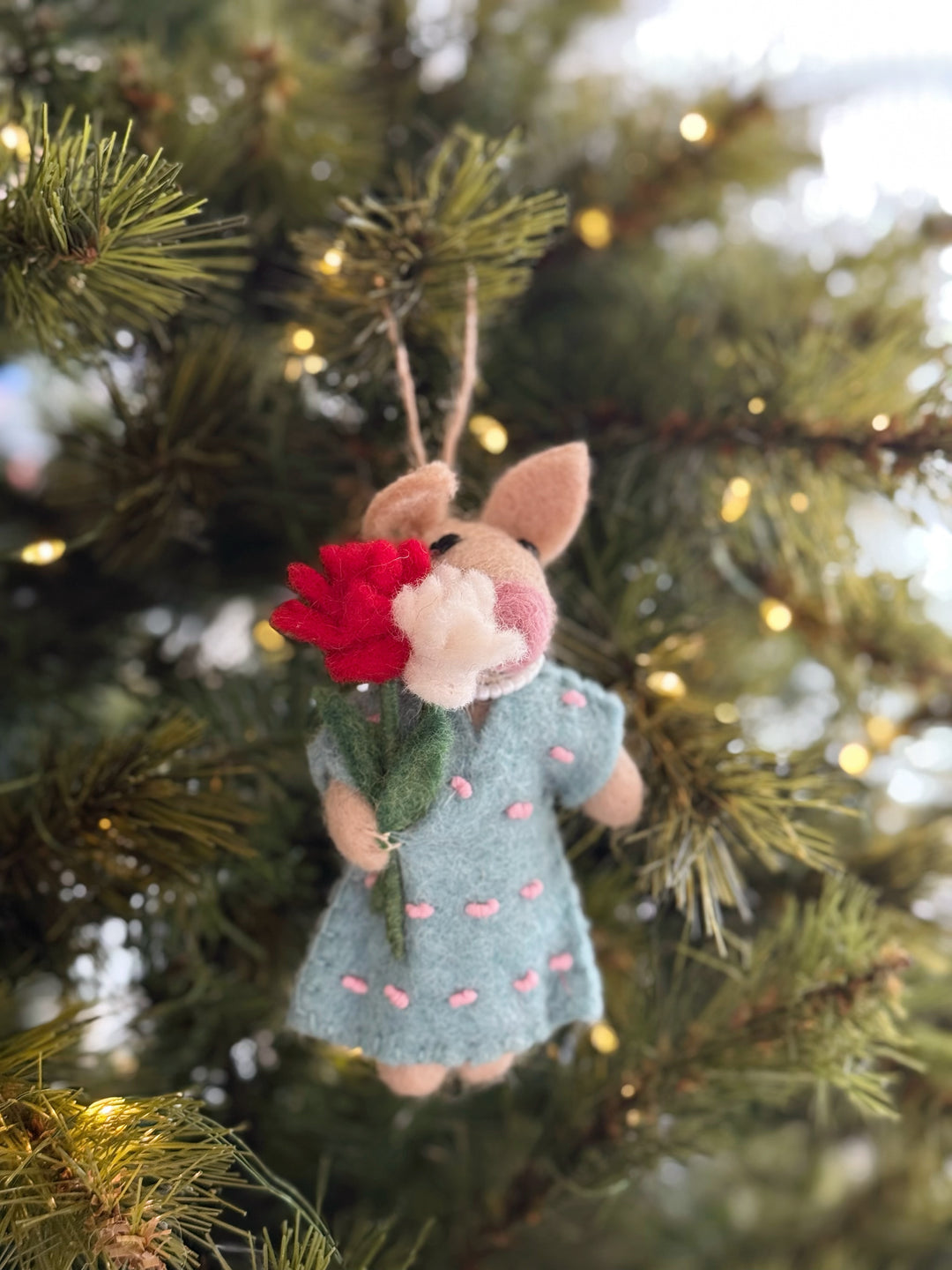 Sweet Blooms Piggy Felt Ornament