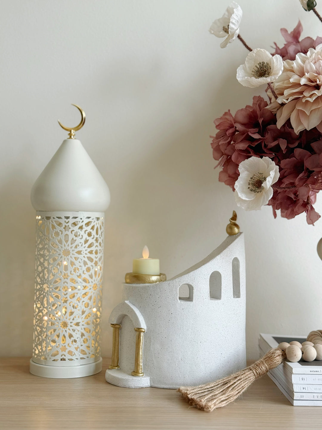 Golden Crescent Courtyard Tealight Holder