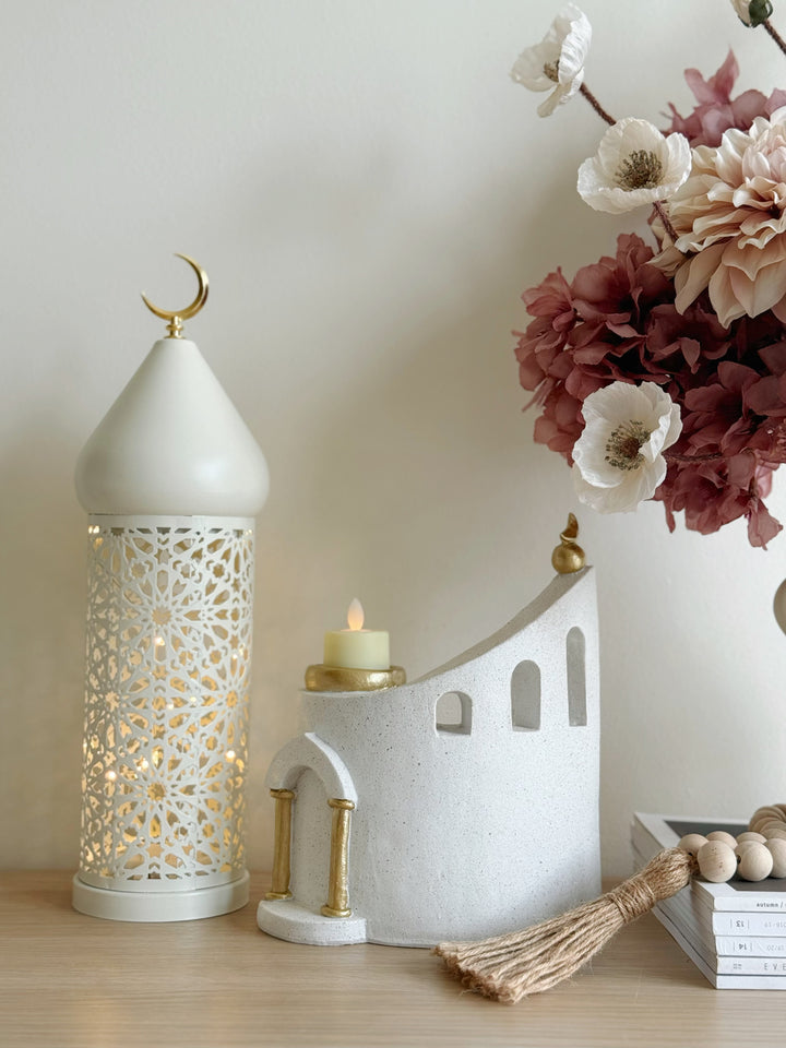 Golden Crescent Courtyard Tealight Holder