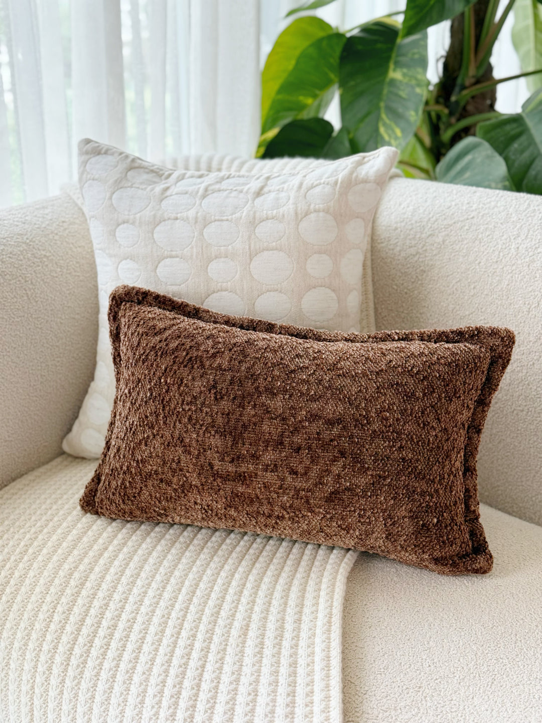 Cocoa Chenille Waist Cushion Cover