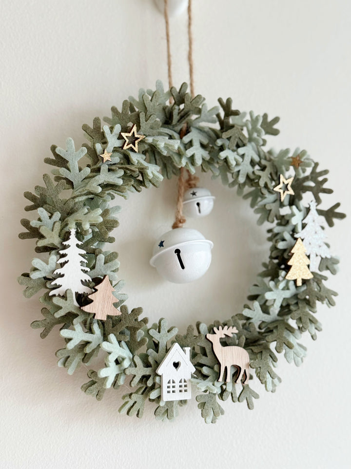 Little Woodland Village Christmas Wreath