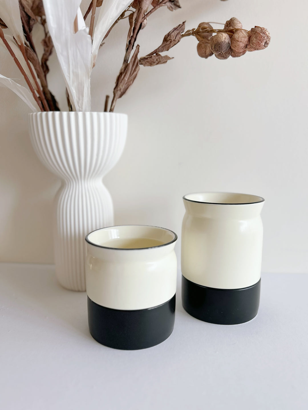 Minimalist Duo-Tone Porcelain Cutlery Jars (2 sizes)